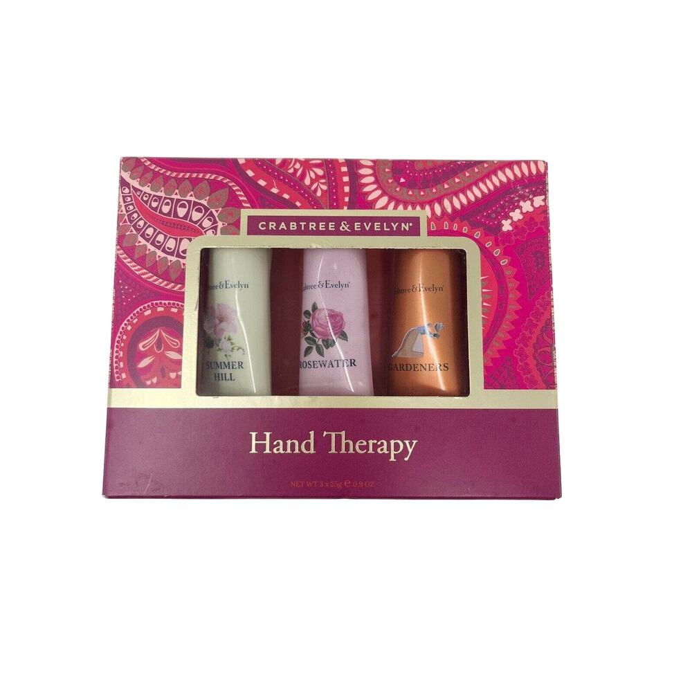 CRABTREE & EVELYN 3-Pack Hand Therapy: Summer Hill Rosewater Gardeners 0.9oz